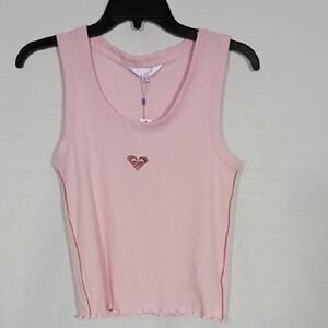 NWT Roxy Pink Brocade Waffle Knit Tank PJ Top Women's Size Large Sleepwear